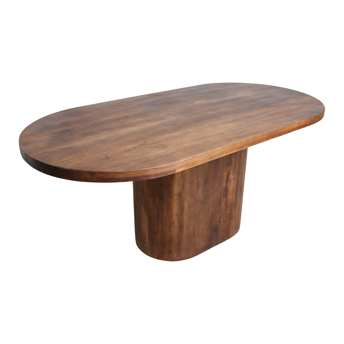 mangohouten eettafel (bullnose), ovaal - 180 cm - RAW