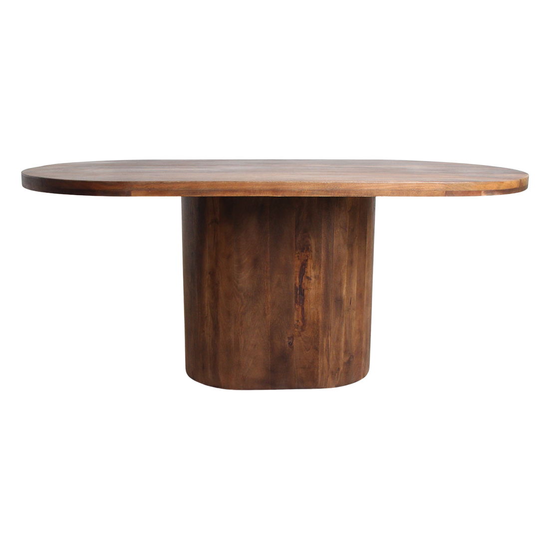 mangohouten eettafel (bullnose), ovaal - 180 cm - RAW
