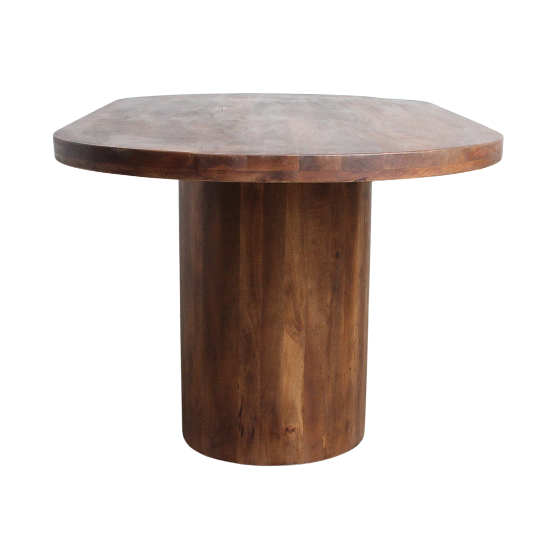 mangohouten eettafel (bullnose), ovaal - 180 cm - RAW