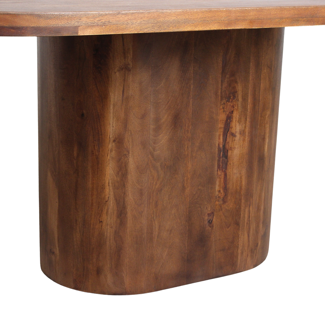 mangohouten eettafel (bullnose), ovaal - 180 cm - RAW