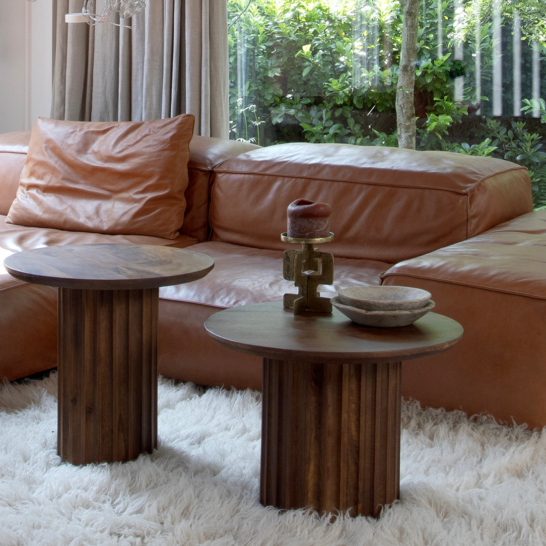 Table d’appoint Bullnose brune