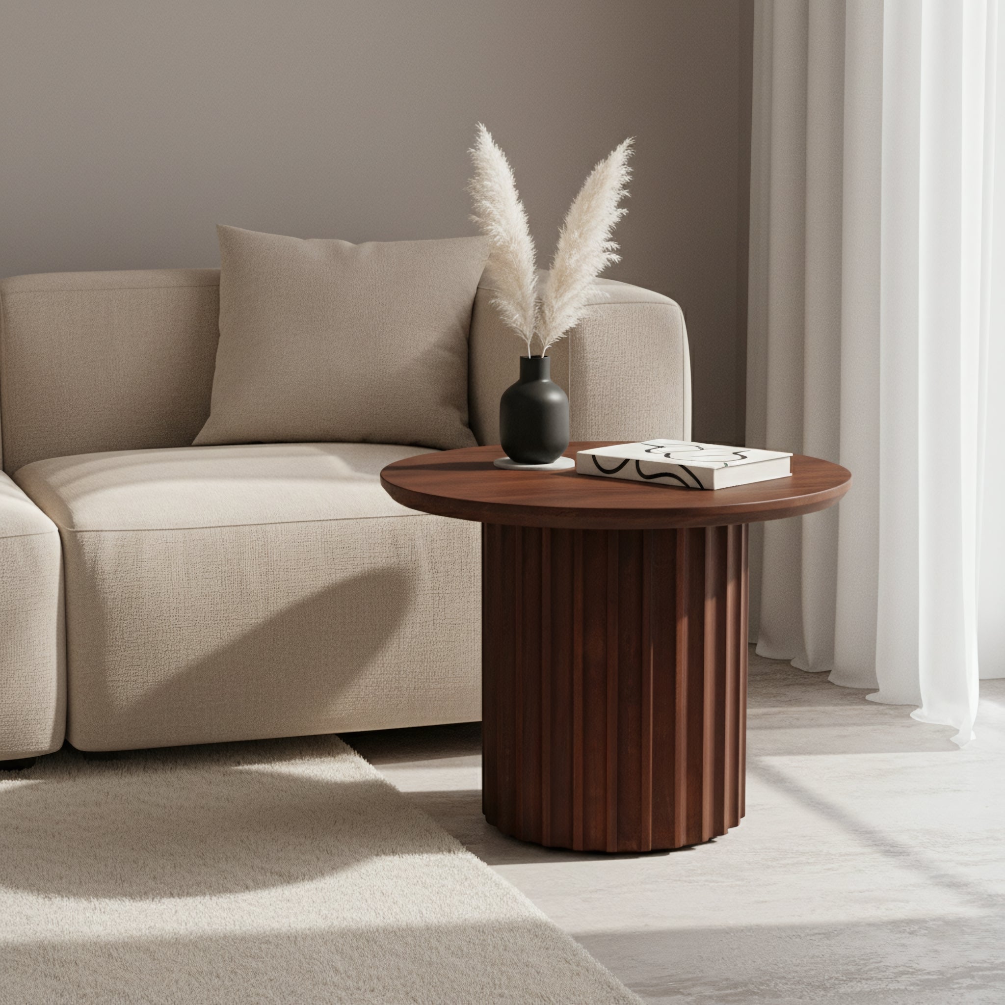 Bijzettafel Bullnose bruin - RAW