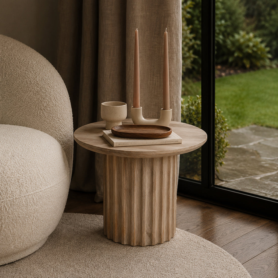 table d’appoint Bullnose manguier naturel - RAW