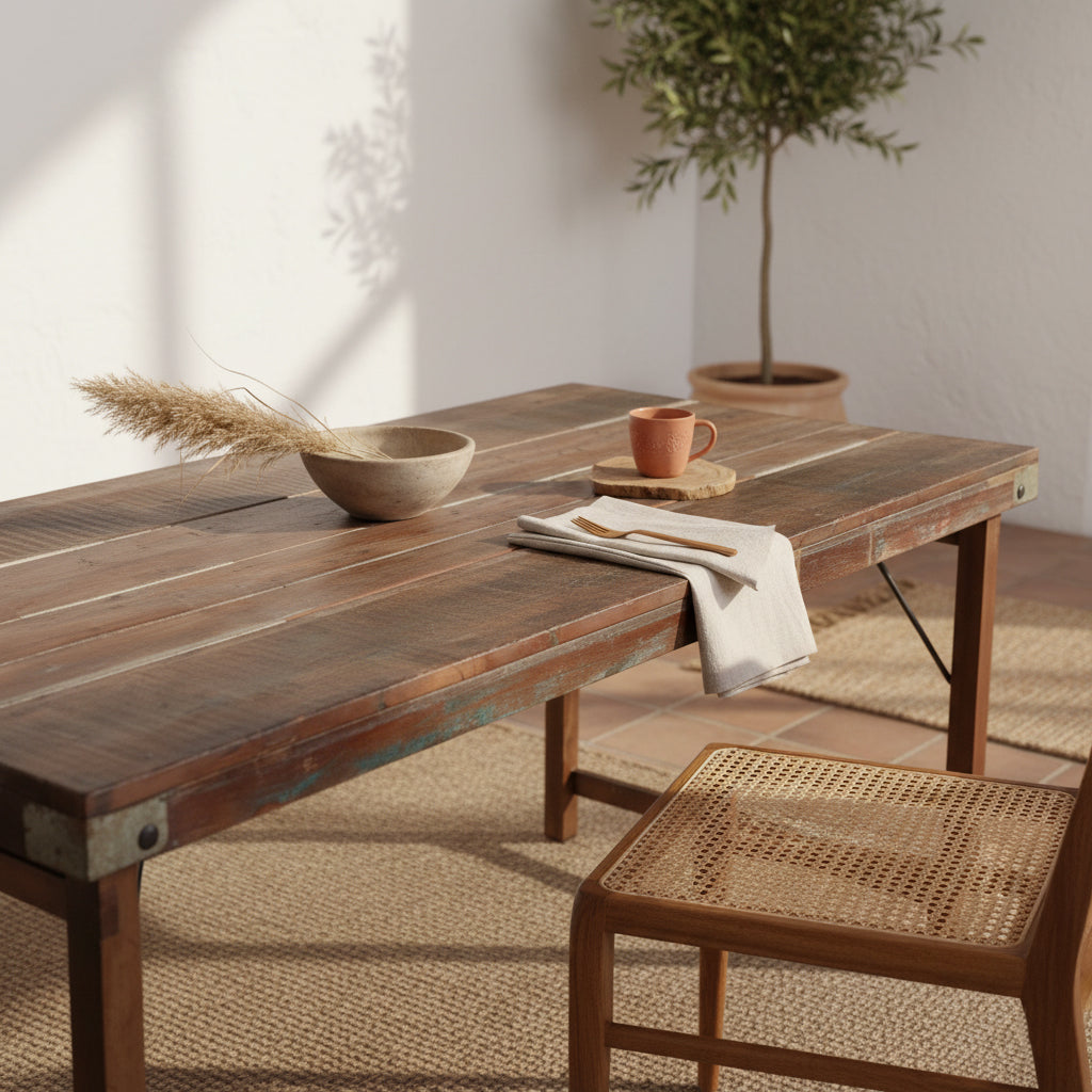 Eettafel M inklapbaar - Gerecycled hout - RAW