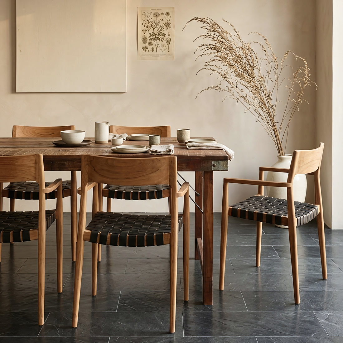 Eettafel M inklapbaar - Gerecycled hout - RAW