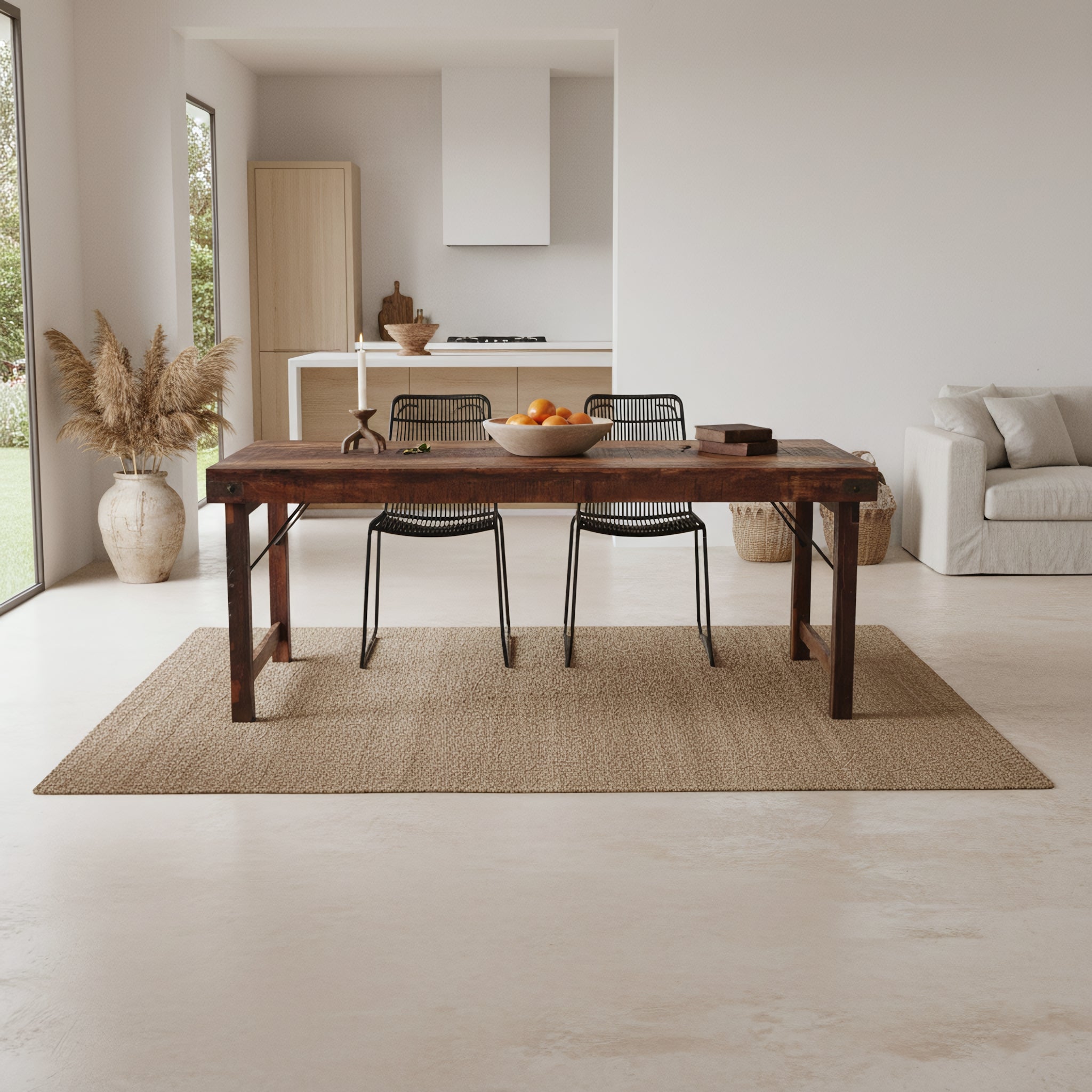 Eettafel XL inklapbaar - Gerecycled hout - RAW