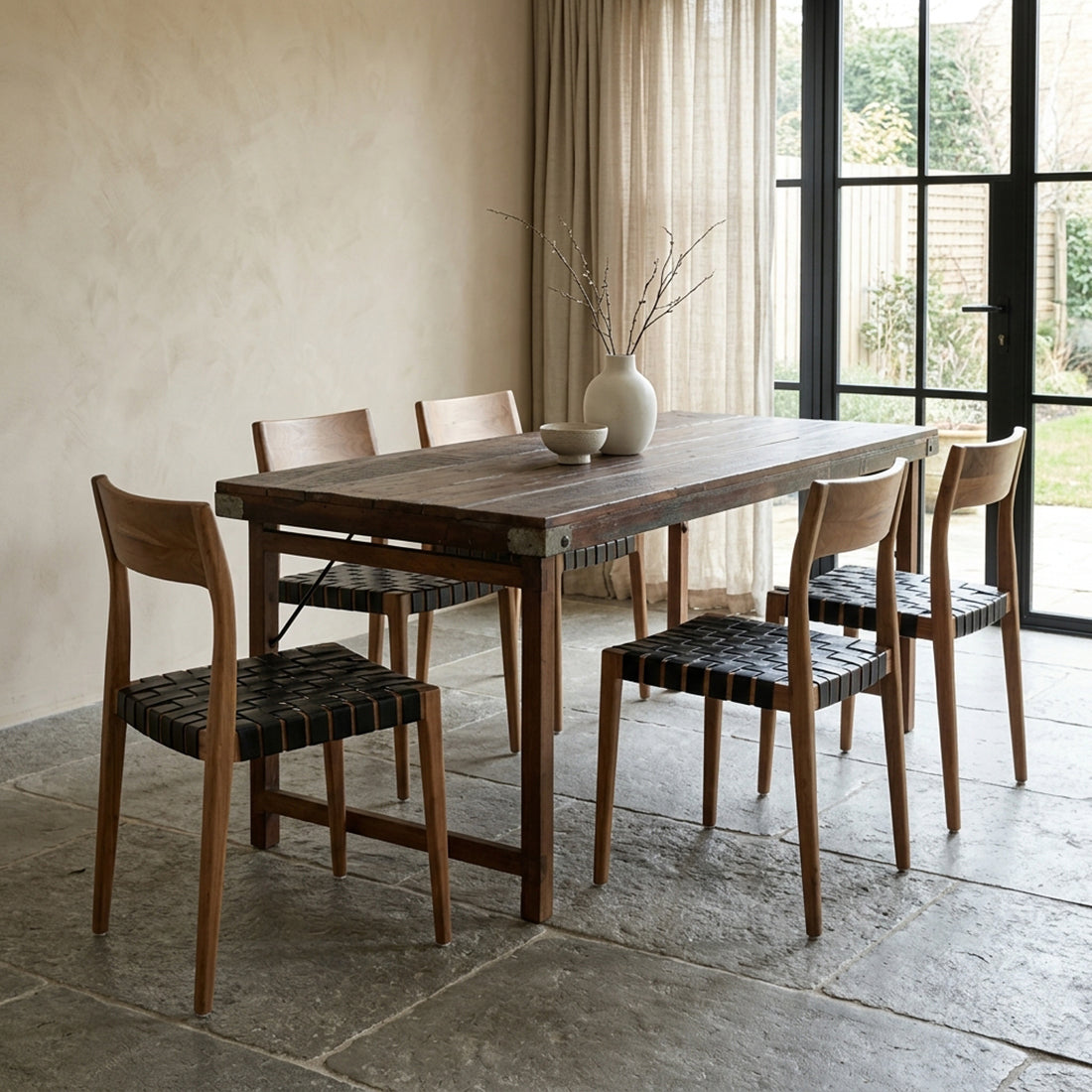 Eettafel XL inklapbaar - Gerecycled hout - RAW