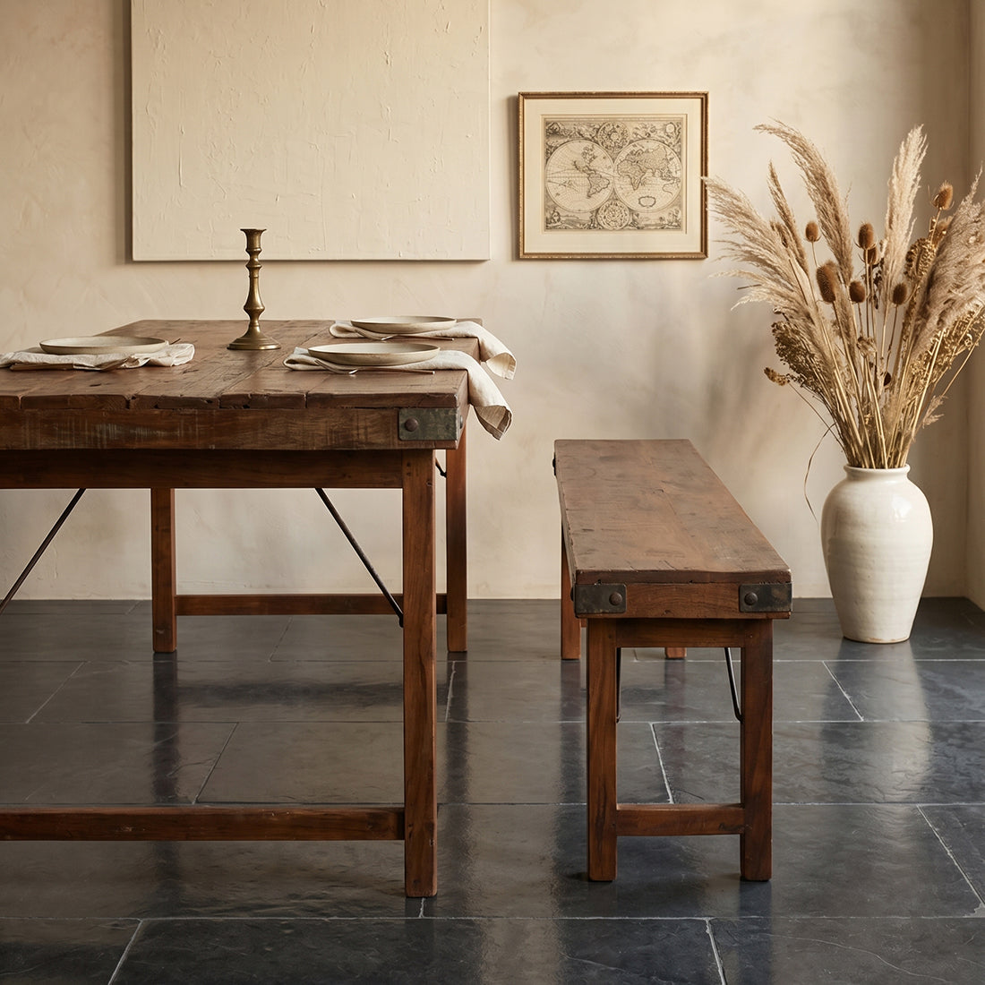 Eettafel XL inklapbaar - Gerecycled hout - RAW