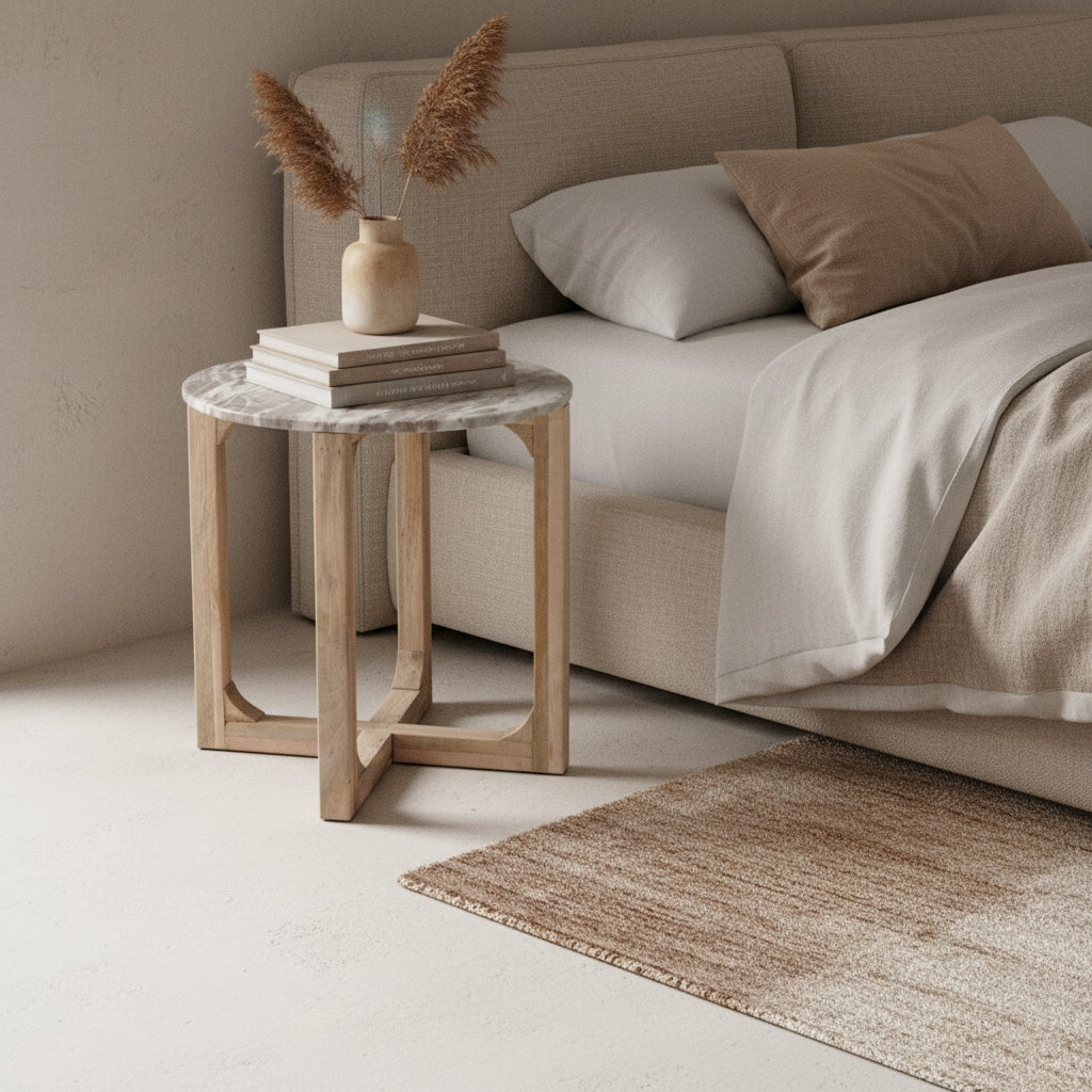 Bijzettafel Fantasie marmer, bruin - RAW