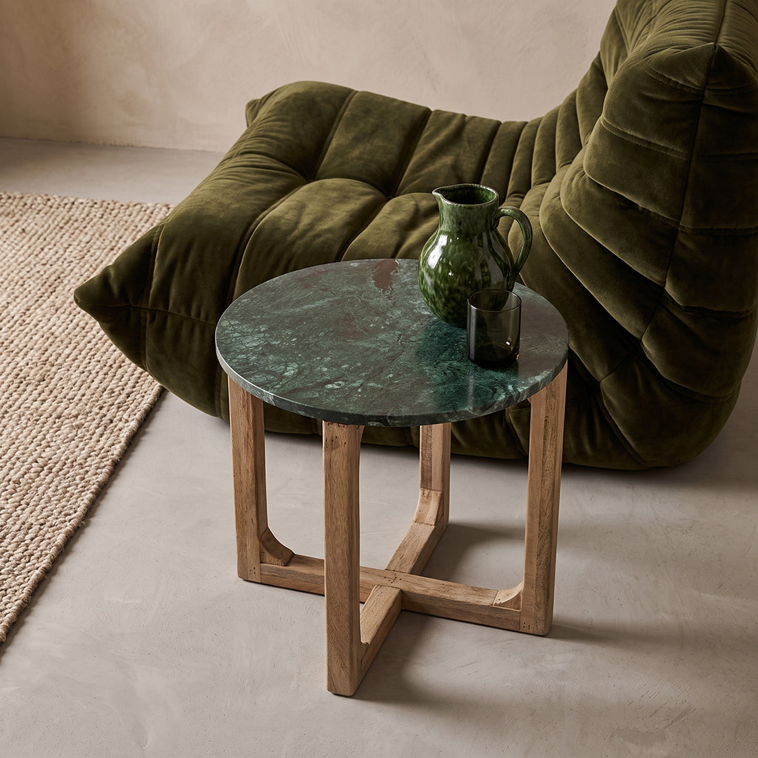 Table d’appoint en marbre vert - RAW