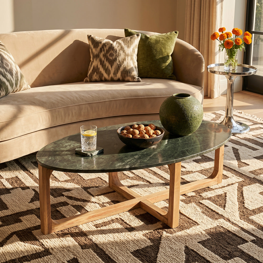 Table basse marbre Vert - RAW