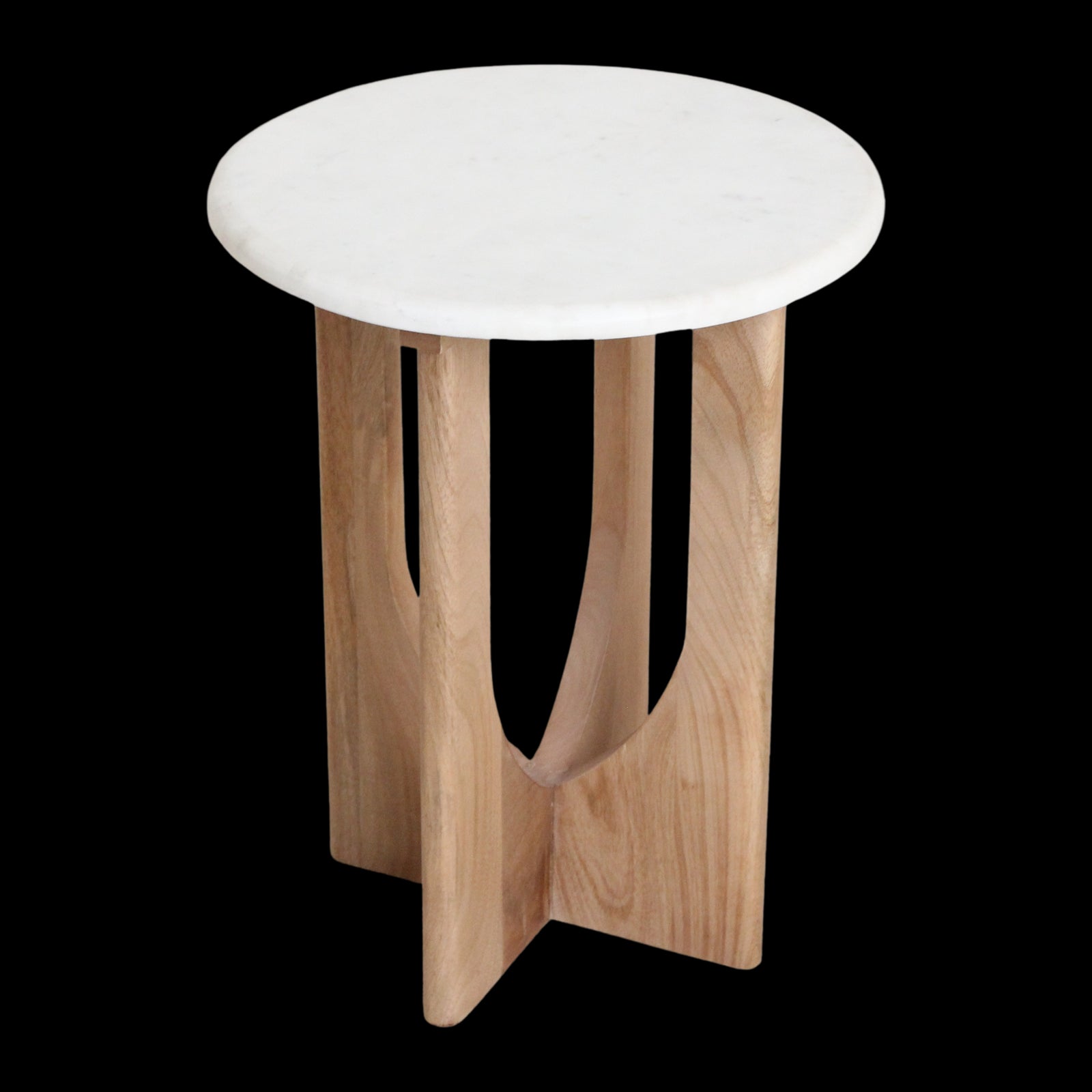 Bijzettafel Kuching marmer, wit - RAW