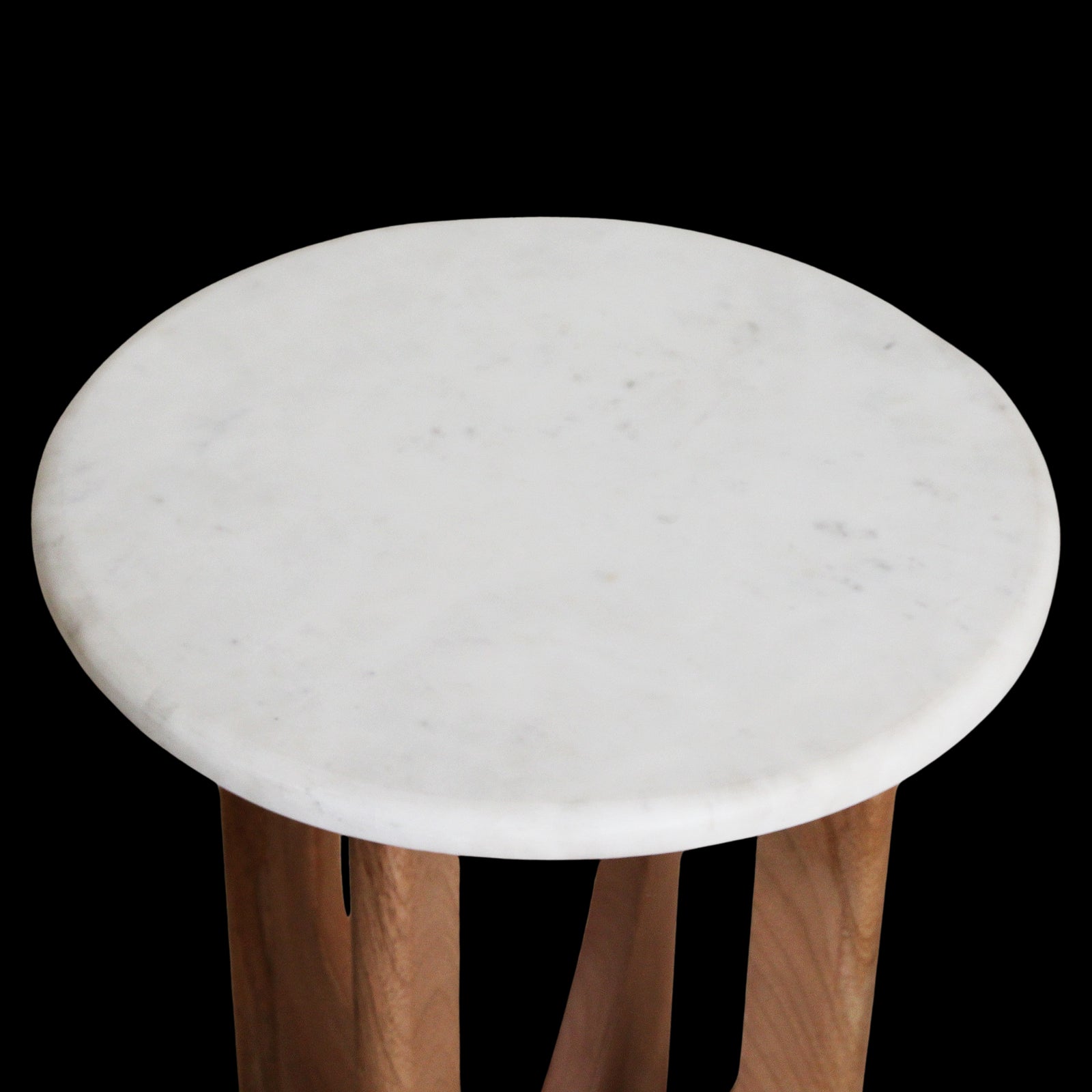 Bijzettafel Kuching marmer, wit - RAW