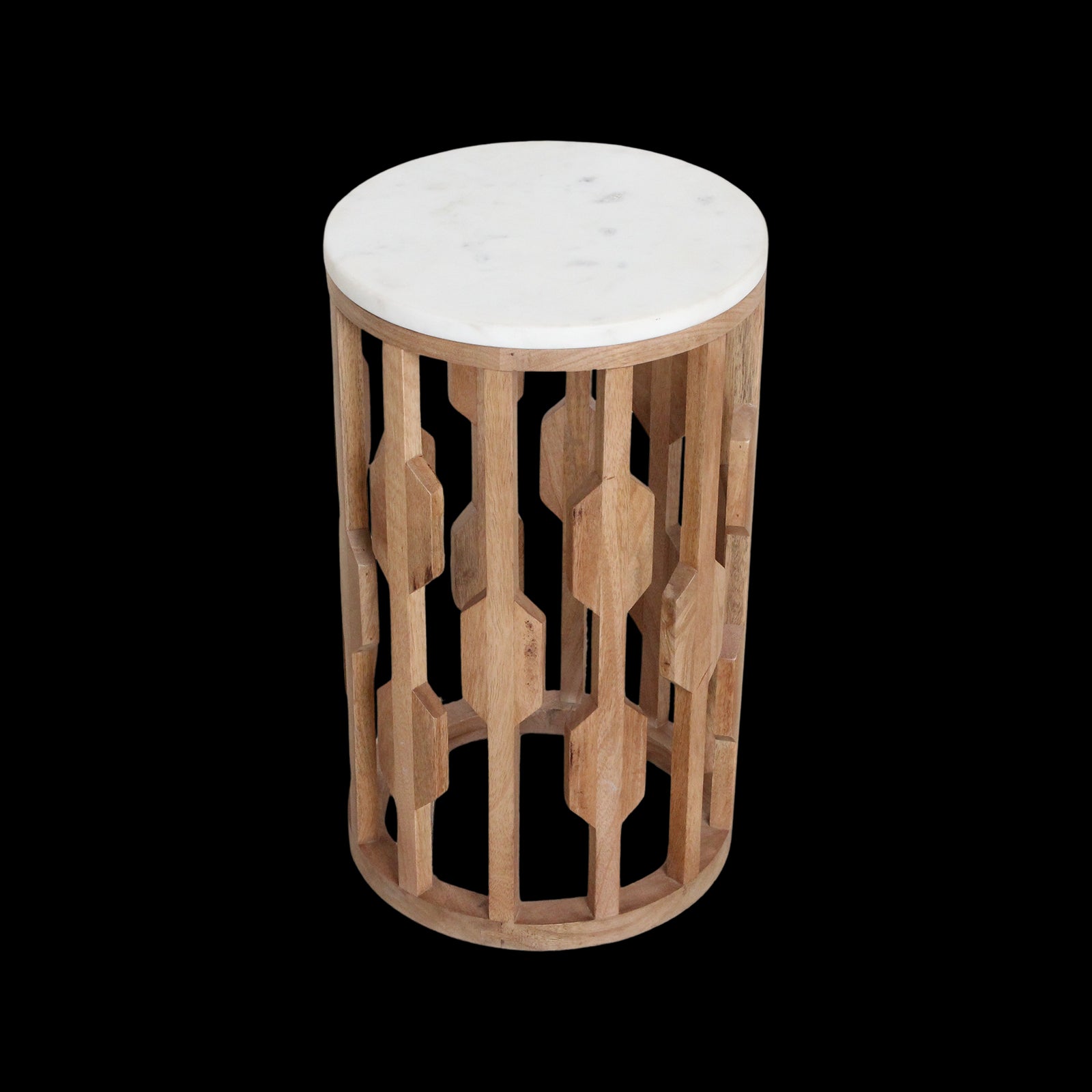 Bijzettafel Atjeh marmer, wit - RAW