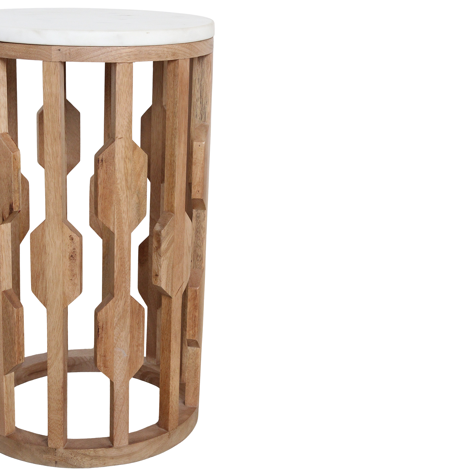 Bijzettafel Atjeh marmer, wit - RAW