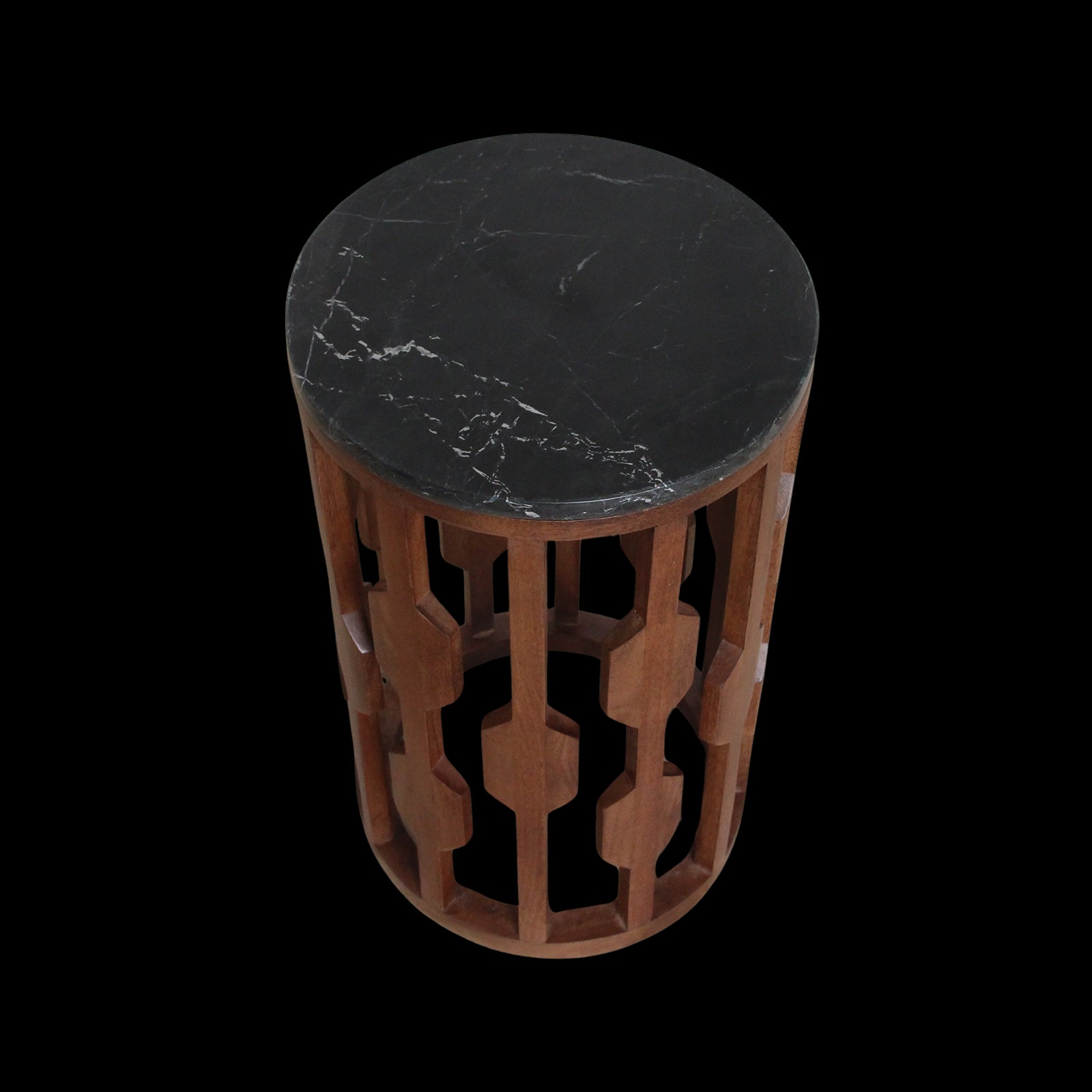 Bijzettafel Lampung marmer, zwart - RAW