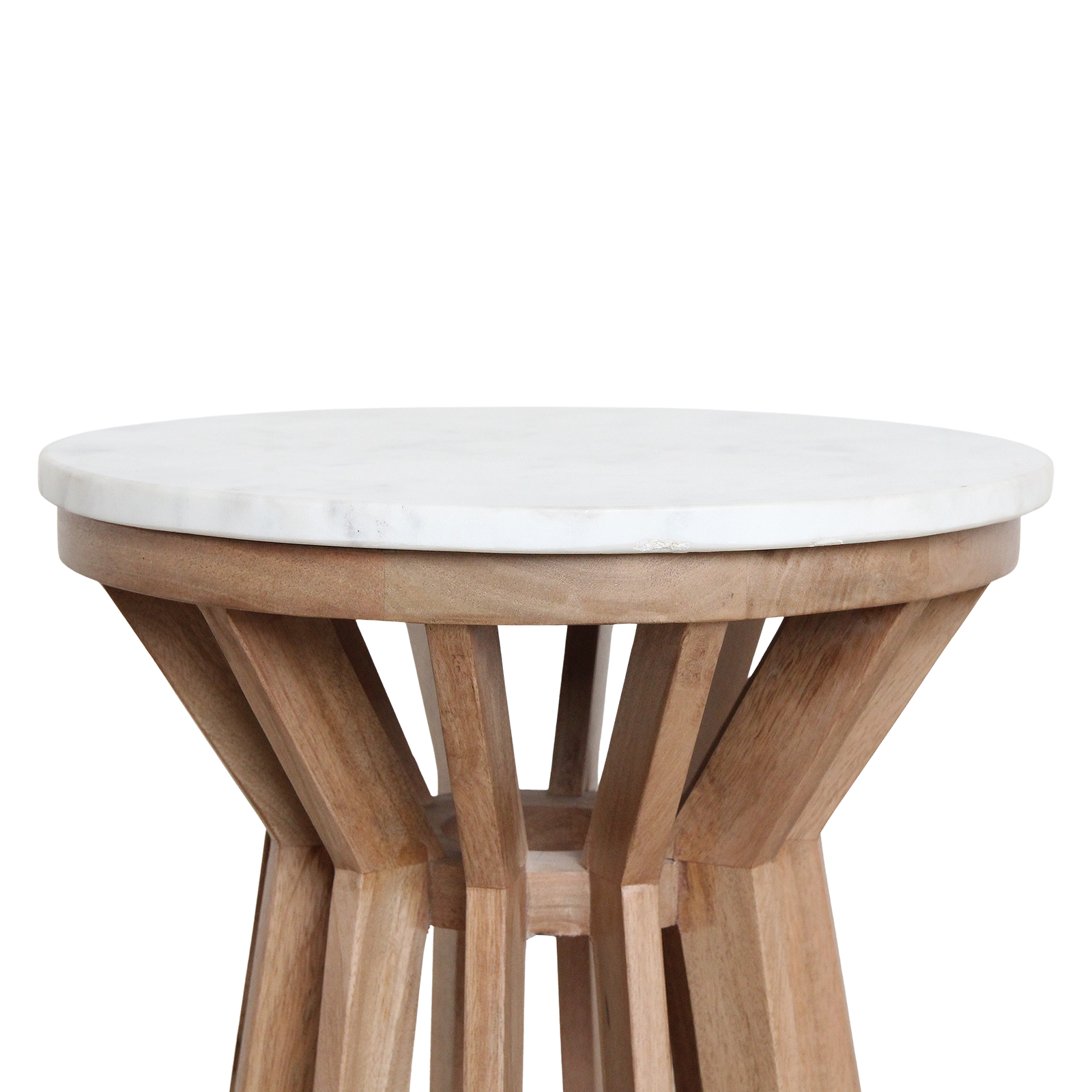 Bijzettafel Sarawak marmer, wit - RAW