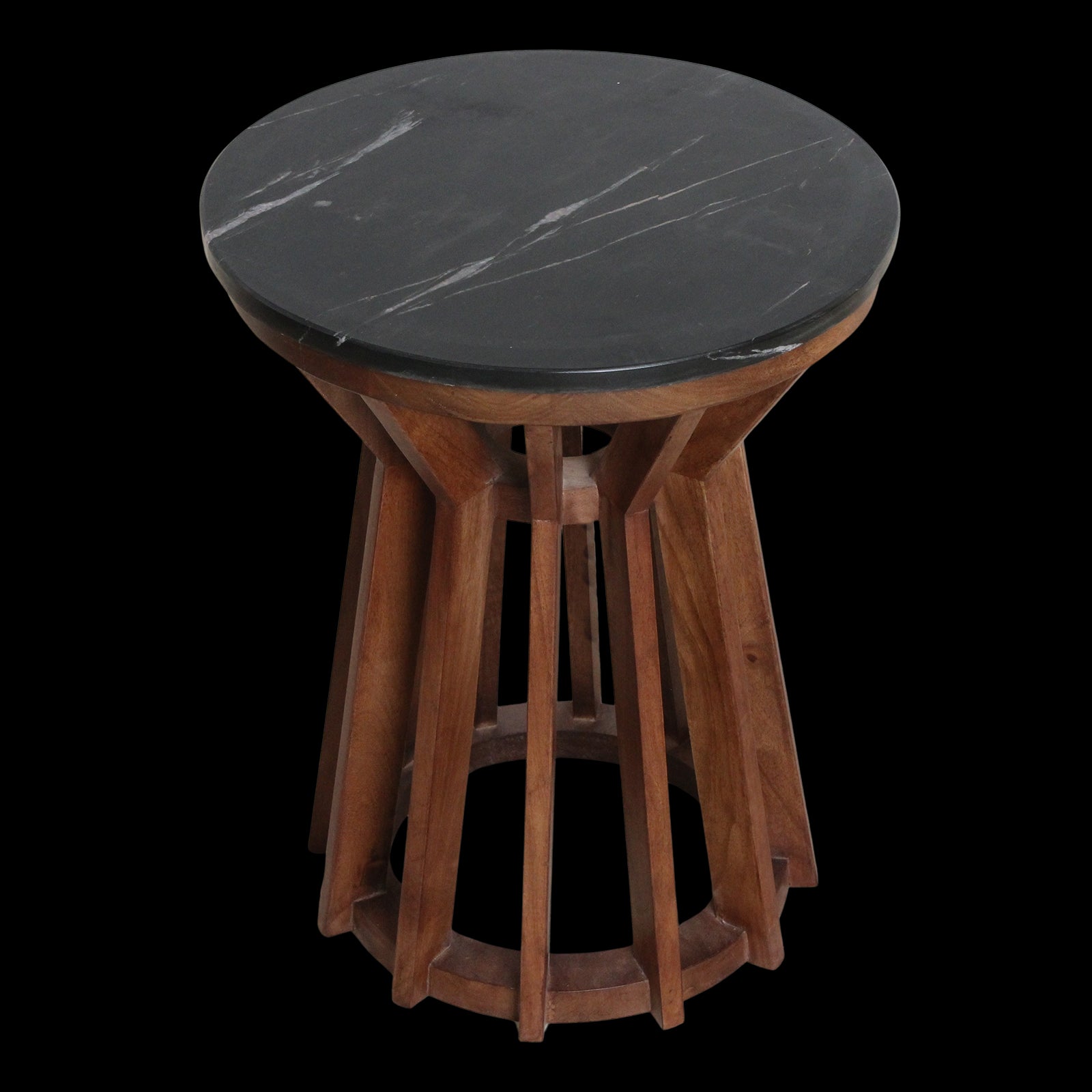 Bijzettafel Sabah marmer, zwart - RAW