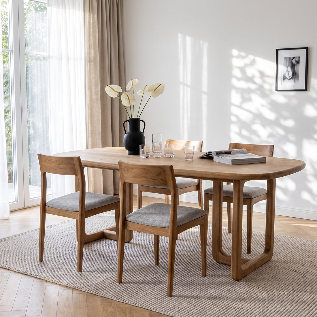 Winter teakhouten eettafel - 200 cm - RAW