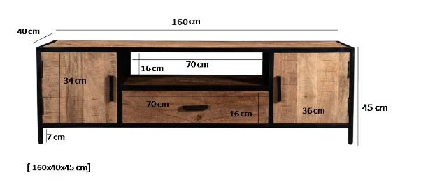Tv dressoir Sturdy 160 LF - 2 deuren 1 lade