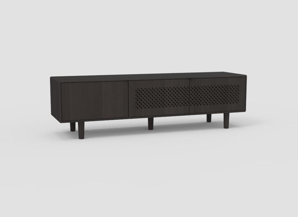 TV-kast Sento 3-deurs raster eik (4 kleuren) - THS