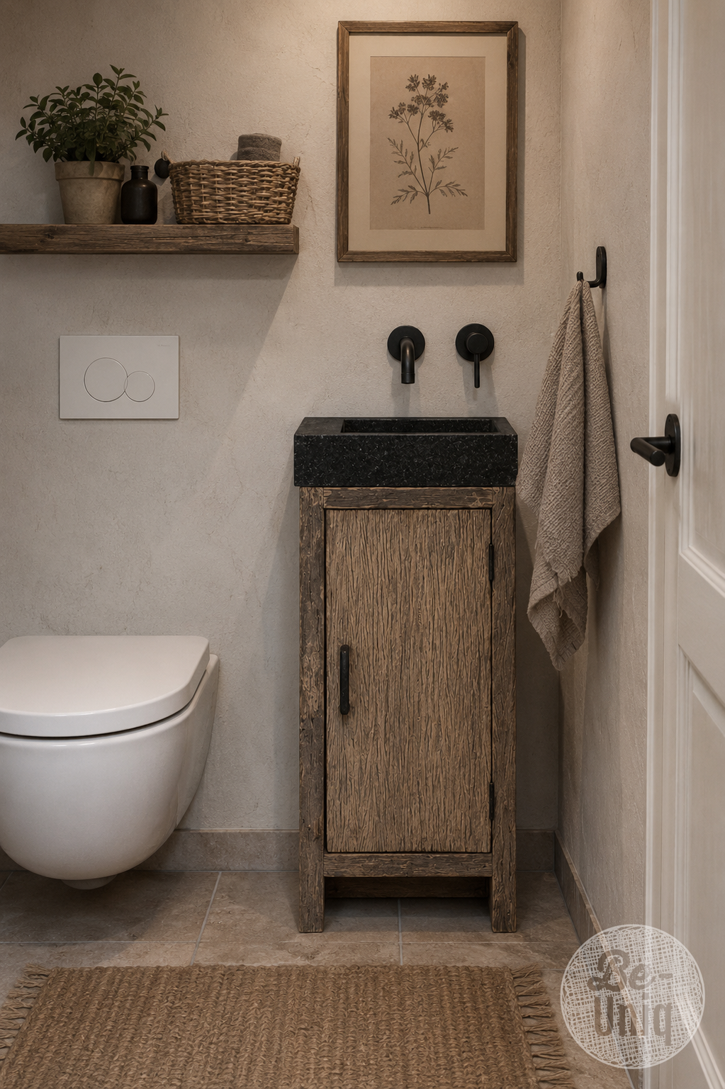 Toiletkastje met spoelbak zonder kraangat