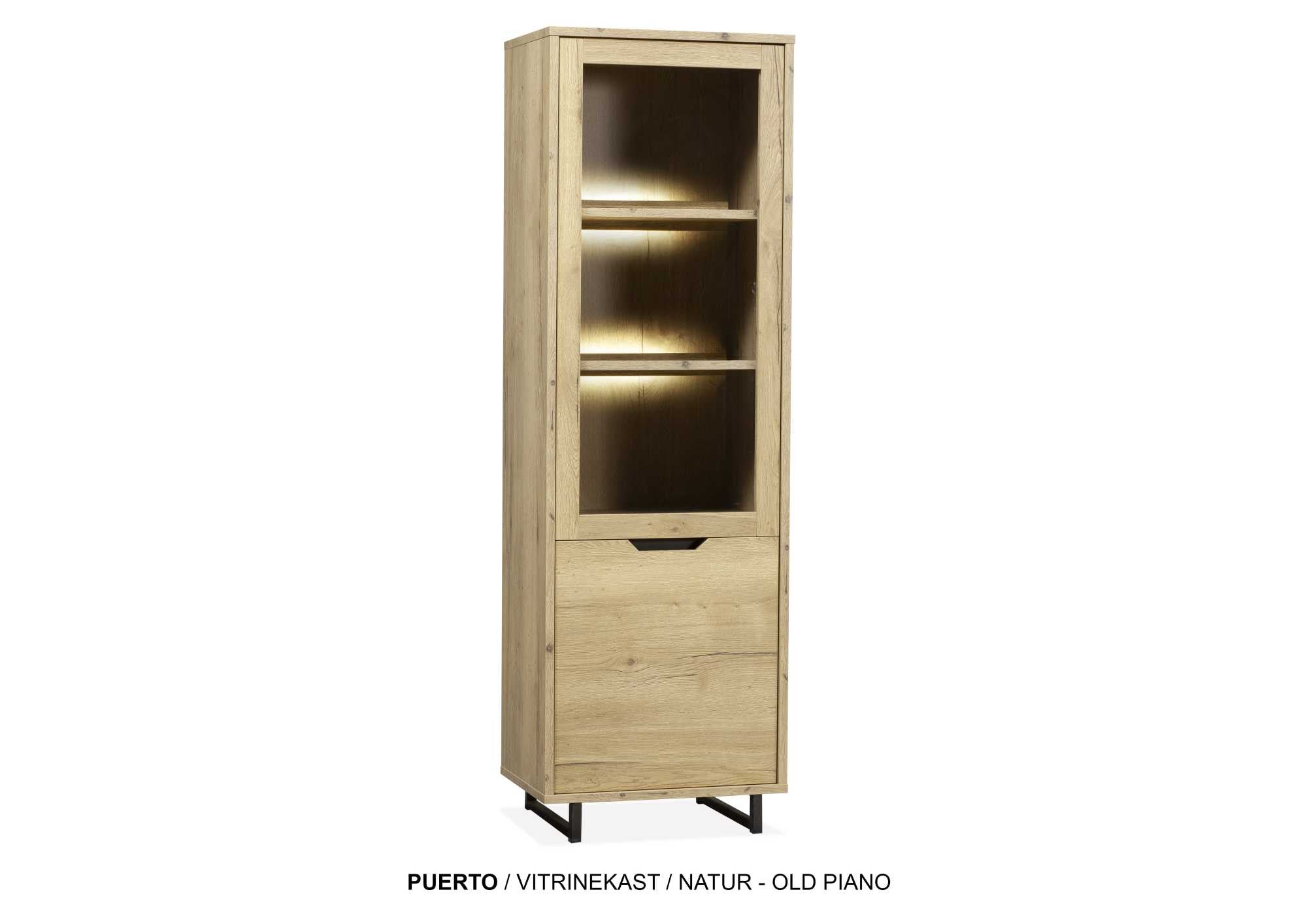 Vitrinekast klein Puerto MX - 1 deur glas/1deur