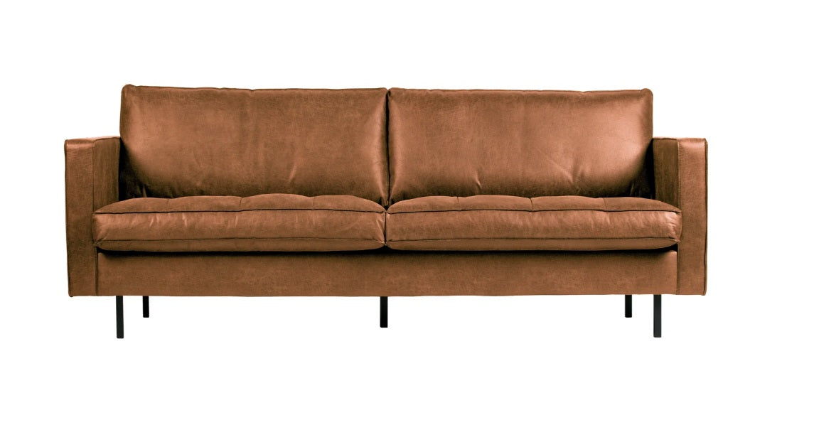 Zetel 2.5-zit Rodeo classic - ecoleer cognac, zwart of mosgroen - EEKH