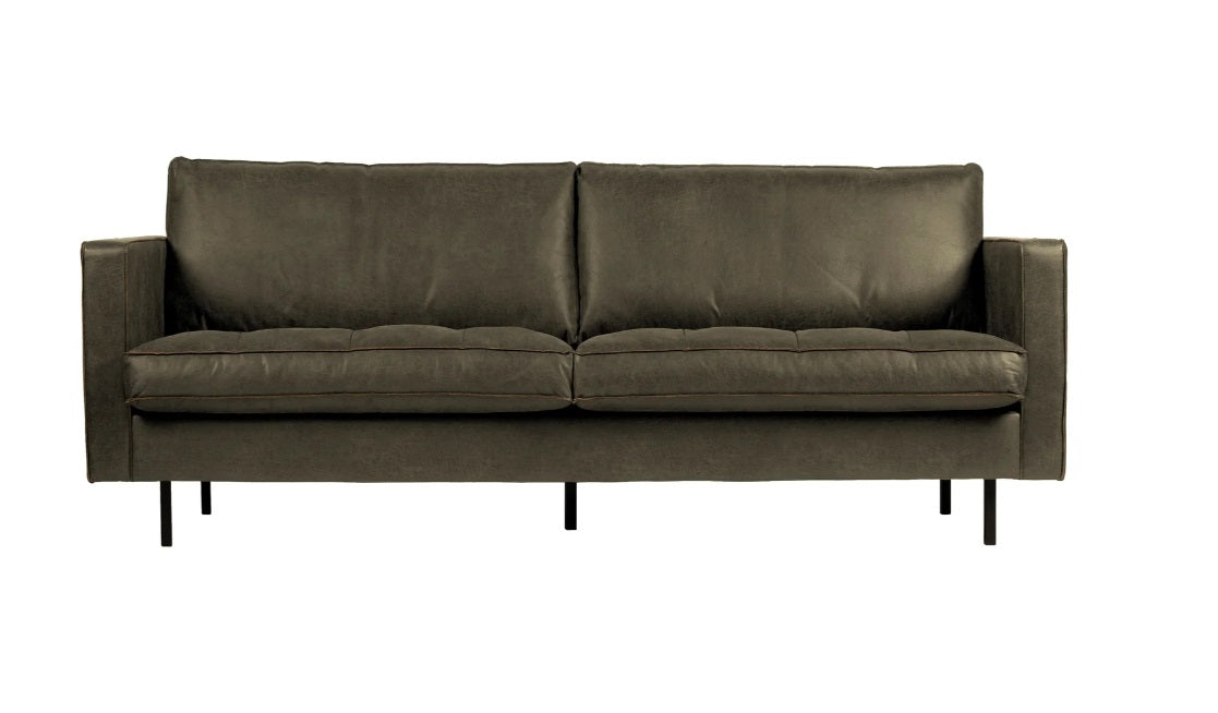 Zetel 2.5-zit Rodeo classic - ecoleer cognac, zwart of mosgroen - EEKH