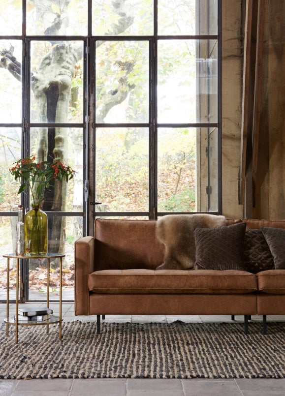 Zetel 3-zit classic Rodeo - ecoleer cognac, zwart of mosgroen - EEKH