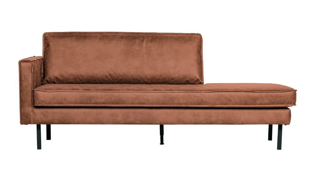 Zetel dagbed links Rodeo - ecoleer cognac, zwart of mosgroen - EEKH