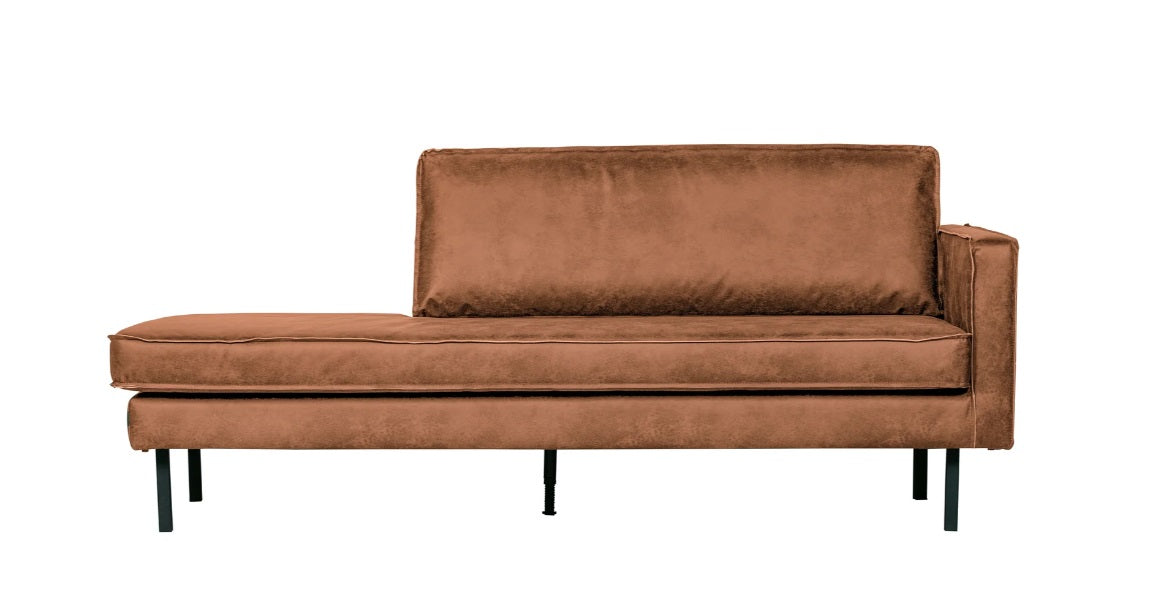 Zetel dagbed rechts Rodeo - ecoleer cognac, zwart of mosgroen - EEKH