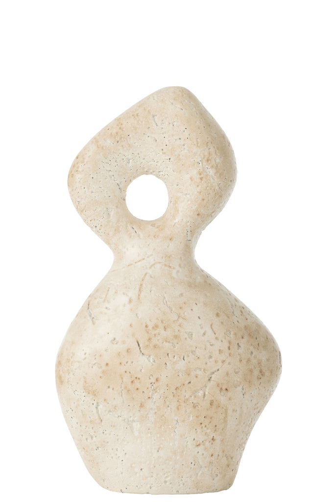 Abstracte figuur Olina keramiek crème groot - J-LINE