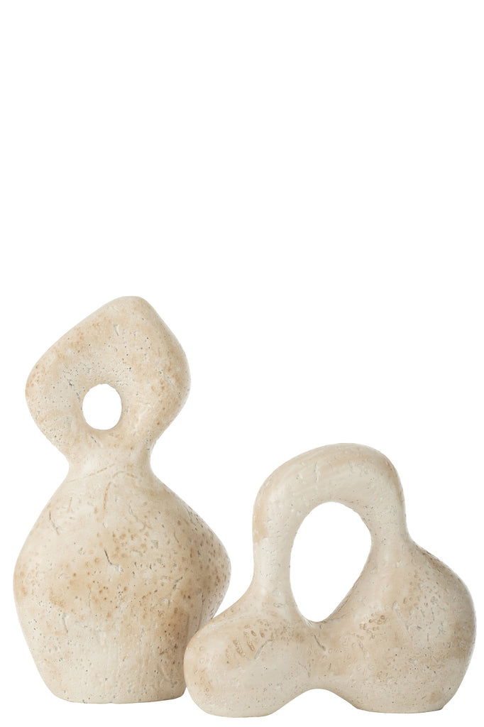 Abstracte figuur Olina keramiek crème groot - J-LINE