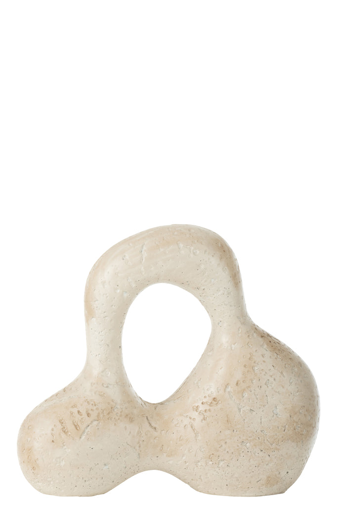 Abstracte figuur Olina keramiek crème klein - J-LINE