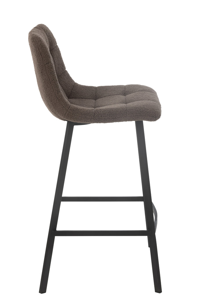 Barstoel Kent Metaal/Polyester Bruin - J-LINE