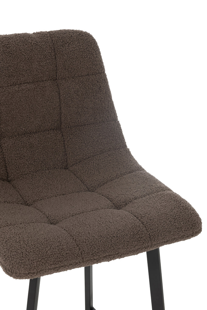 Barstoel Kent Metaal/Polyester Bruin - J-LINE