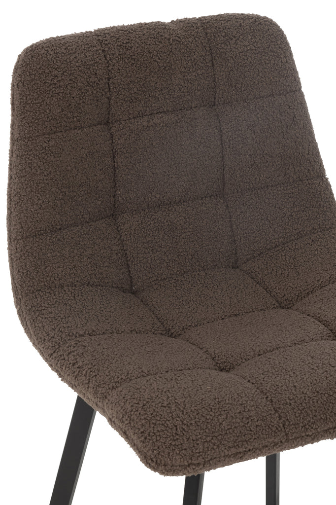 Barstoel Kent Metaal/Polyester Bruin - J-LINE