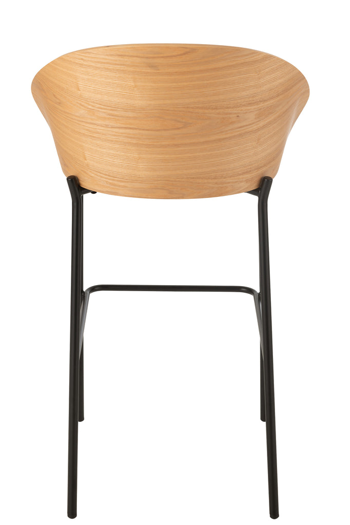 Barstoel Lone Ply hout/metaal Beige - J-LINE
