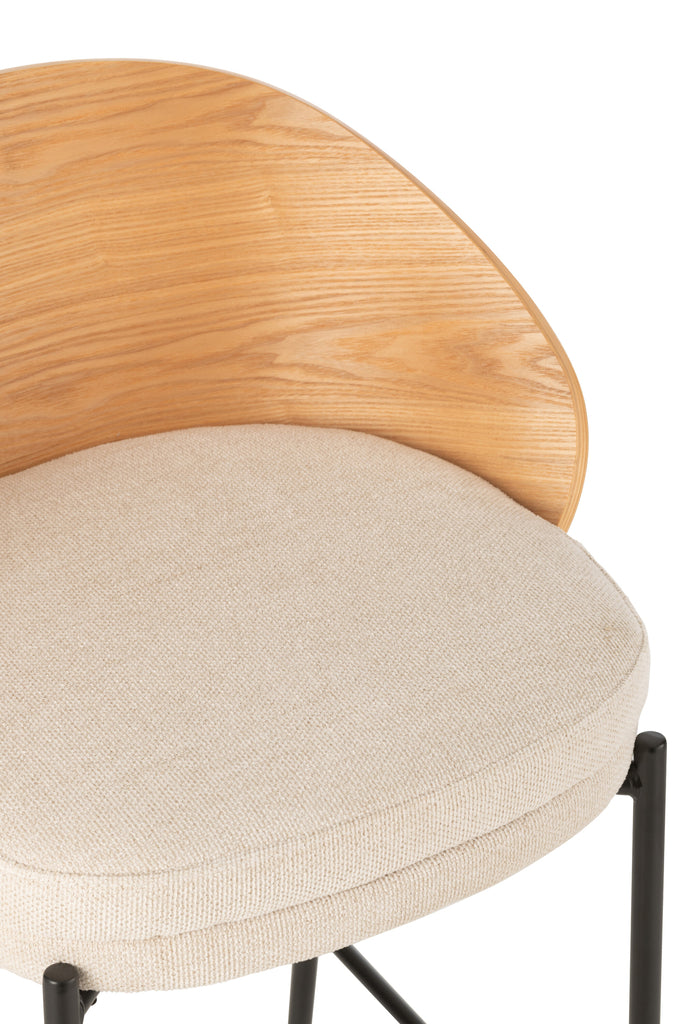Barstoel Lone Ply hout/metaal Beige - J-LINE