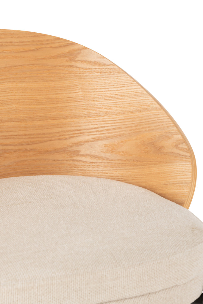 Barstoel Lone Ply hout/metaal Beige - J-LINE
