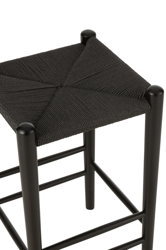 Barstoel Orient Beukenhout/Touw Zwart - J-LINE