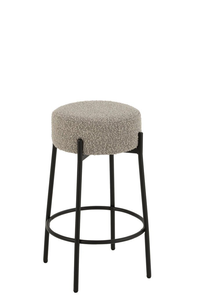 Barstoel Boucle Triplex/Polyester Grijs/Zwart - J-LINE
