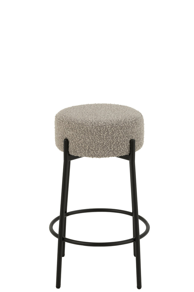 Barstoel Boucle Triplex/Polyester Grijs/Zwart - J-LINE