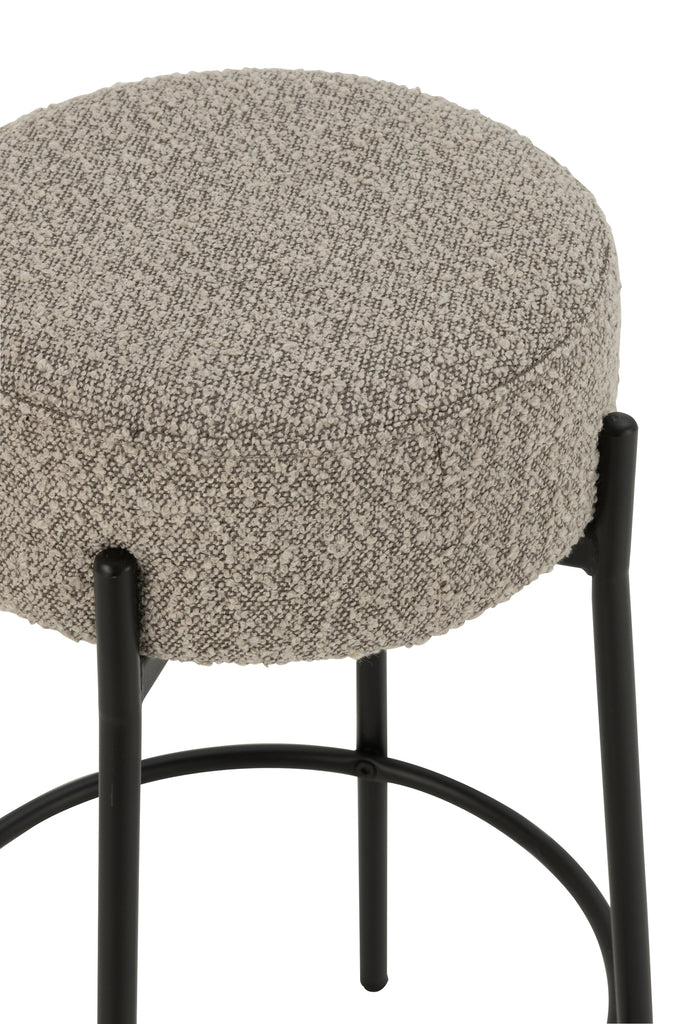 Barstoel Boucle Triplex/Polyester Grijs/Zwart - J-LINE