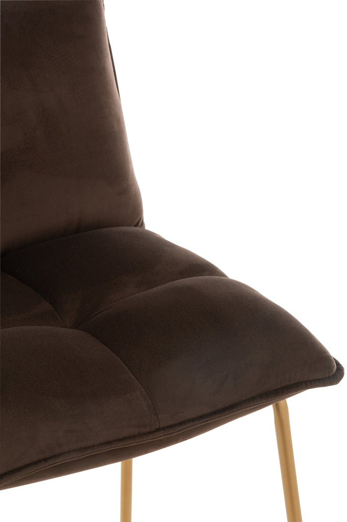 Barstoel Pierre Metaal/Textiel Donkerbruin - J-LINE