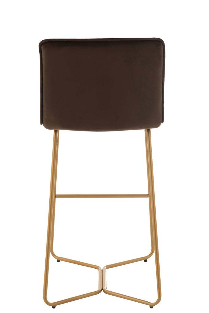 Barstoel Pierre Metaal/Textiel Donkerbruin - J-LINE