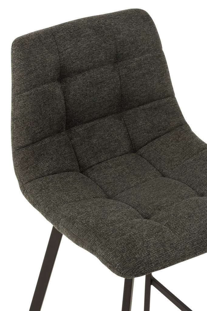 Barstoel Stephane Textiel/Metaal donkergrijs - J-LINE