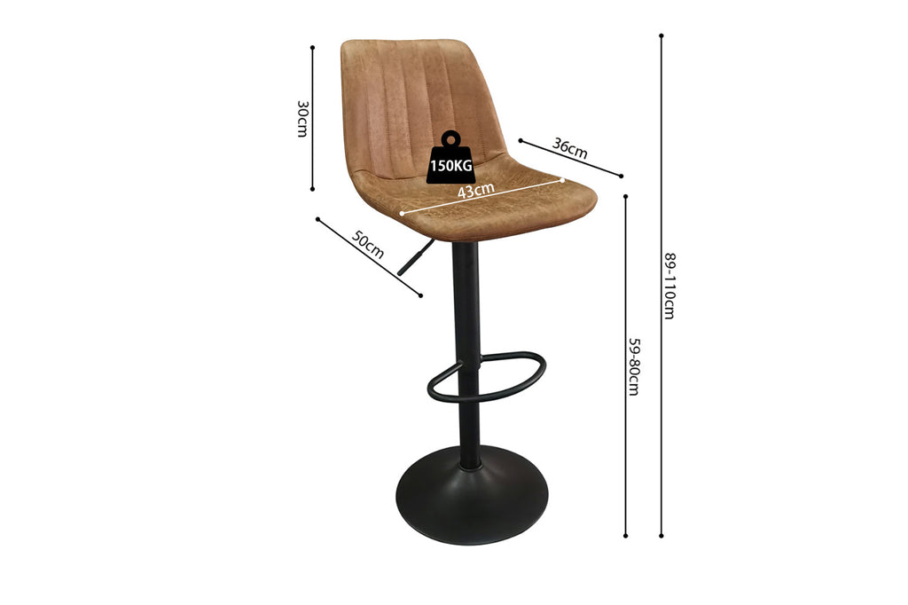 Barstoel 'Barcelona' PU Cognac -  RS
