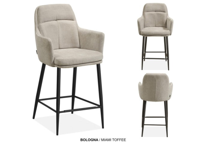 Barstoel Bologna Miami ash/black/toffee - MX